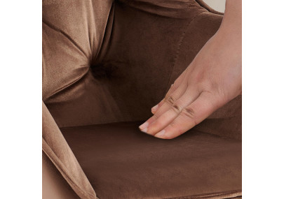 Chaise visiteur Cassis velours marron