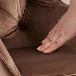 Fauteuil visiteur Cassis en velours marron