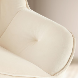 Fauteuil visiteur en velours Cassis, crème