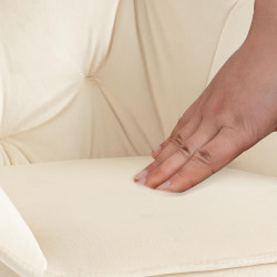 Chaise visiteur Cassis velours crème