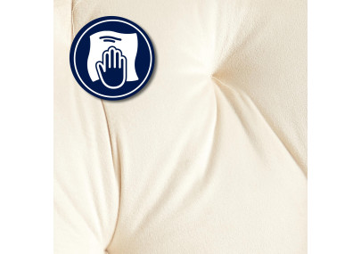 Fauteuil visiteur en velours Cassis, crème