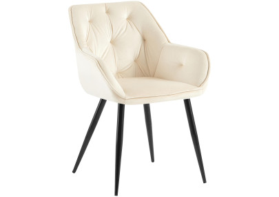 Chaise visiteur Cassis velours crème