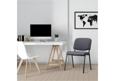 Chaise visiteur Ken en tissu gris