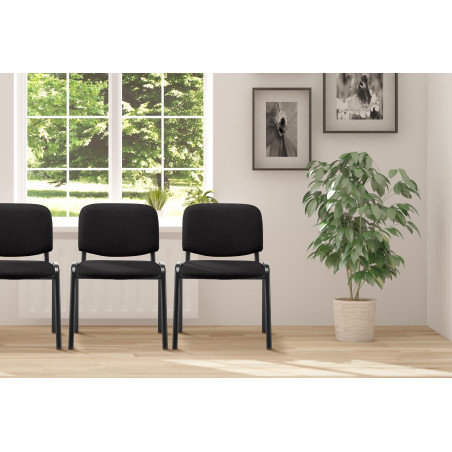 Chaise visiteur Ken en tissu noir