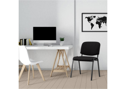 Chaise visiteur Ken en tissu noir