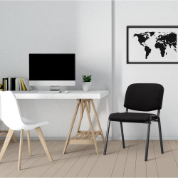 Chaise visiteur Ken en tissu noir