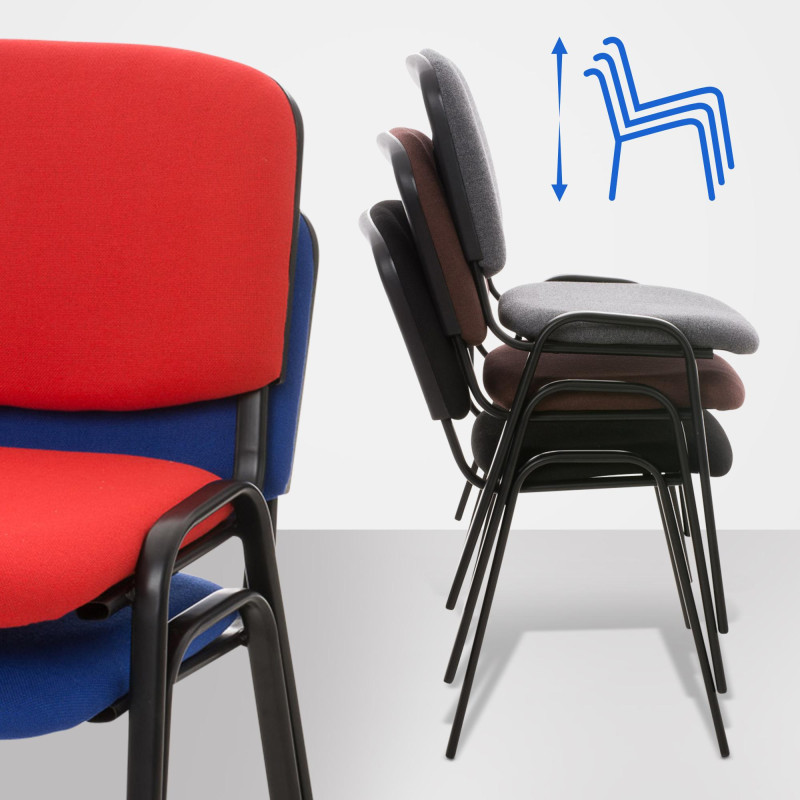 Chaise visiteur Ken en tissu noir