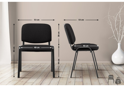 Chaise visiteur Ken en tissu noir