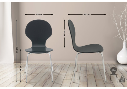 Chaise visiteur Diego noire