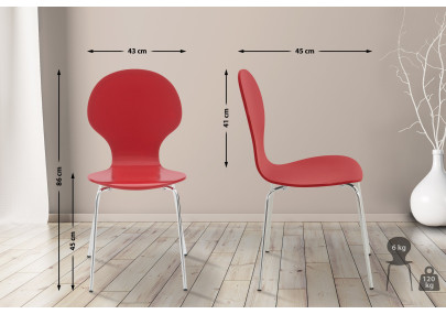 Chaise visiteur Diego rouge