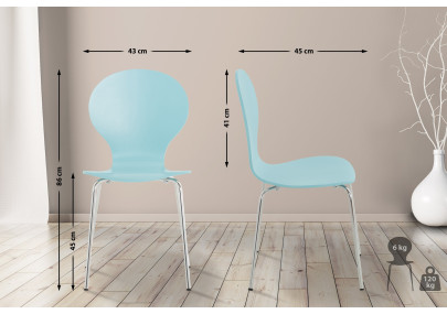 Chaise visiteur Diego bleu clair