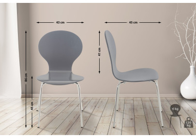 Chaise visiteur Diego grise