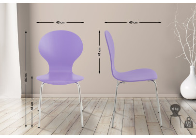 Chaise visiteur Diego violet