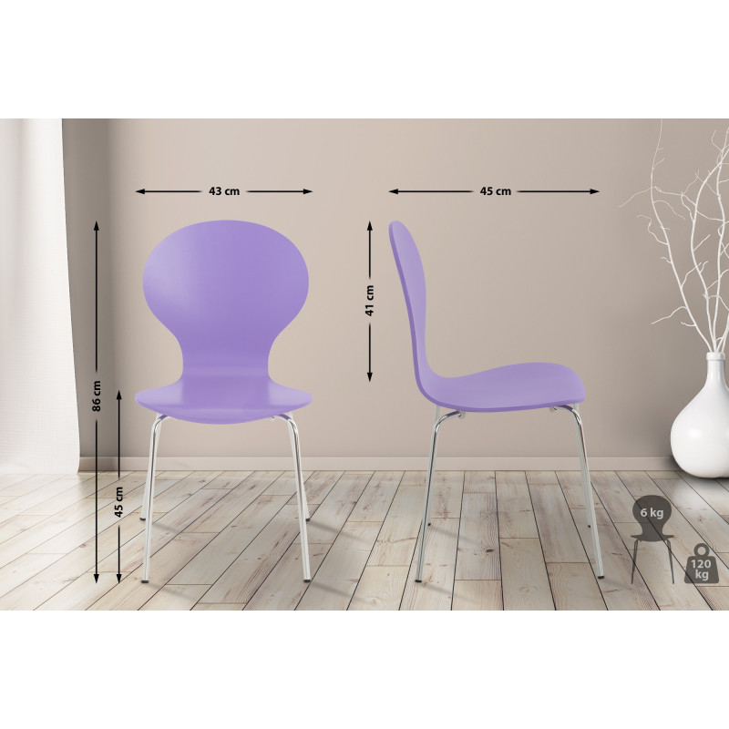 Chaise visiteur Diego violet