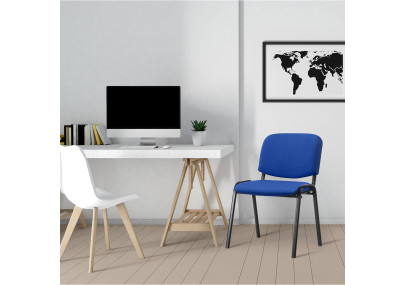 Chaise visiteur Ken en tissu bleu