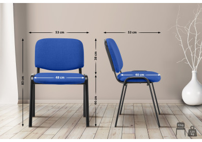 Chaise visiteur Ken en tissu bleu