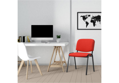 Chaise visiteur Ken en tissu rouge