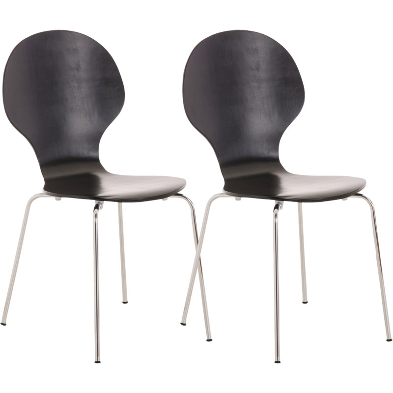 Lot de 2 chaises visiteurs Diego noir
