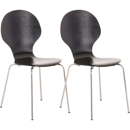 Lot de 2 chaises visiteurs Diego noir