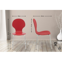 Lot de 2 chaises visiteurs Diego rouge