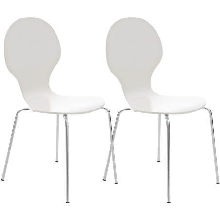 Lot de 2 chaises visiteurs Diego blanc