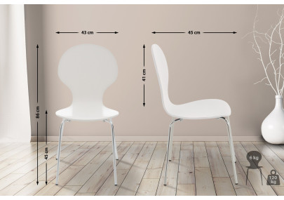 Lot de 2 chaises visiteurs Diego blanc