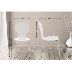 Lot de 2 chaises visiteurs Diego blanc
