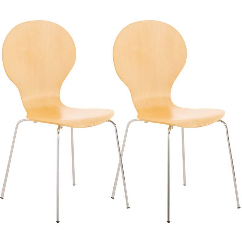 Lot de 2 chaises visiteurs Diego natura