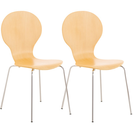 Lot de 2 chaises visiteurs Diego natura