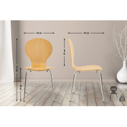 Lot de 2 chaises visiteurs Diego natura