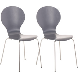 Lot de 2 chaises visiteurs Diego grises