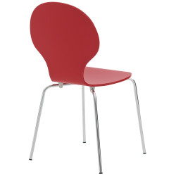 Lot de 4 chaises visiteurs Diego rouges