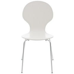 Lot de 4 chaises visiteurs Diego en blanc