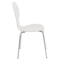 Lot de 4 chaises visiteurs Diego en blanc