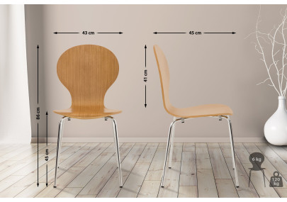 Chaise visiteur Diego en chêne