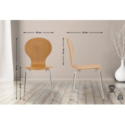 Chaise visiteur Diego en chêne