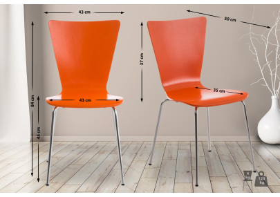 Chaise visiteur orange Aaron