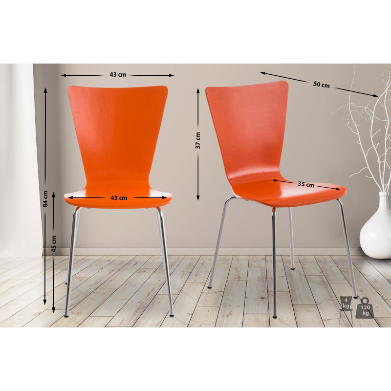 Chaise visiteur orange Aaron