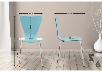 Chaise visiteur Calisto bleu clair