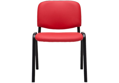 Chaise visiteur Ken en cuir artificiel rouge