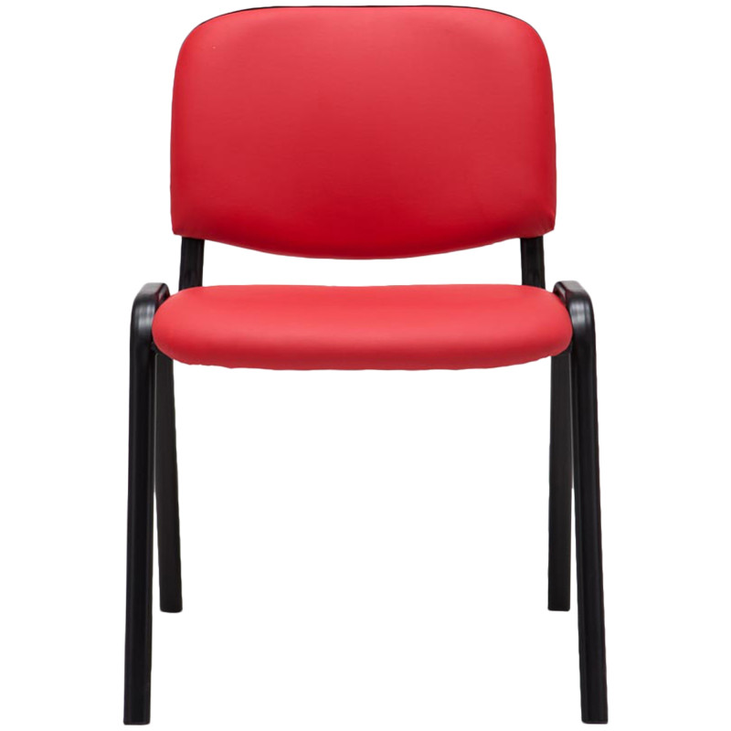 Chaise visiteur Ken en cuir artificiel rouge
