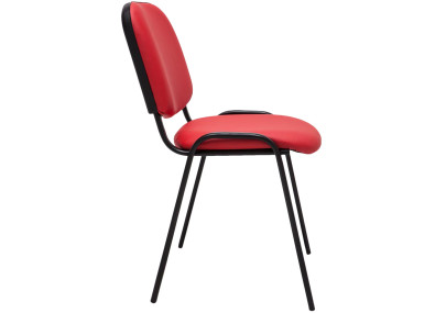 Chaise visiteur Ken en cuir artificiel rouge