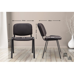 Chaise visiteur Ken en cuir artificiel marron