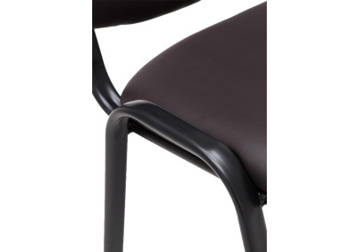 Chaise visiteur Ken en cuir artificiel marron
