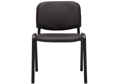 Chaise visiteur Ken en cuir artificiel marron