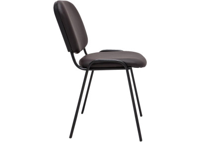 Chaise visiteur Ken en cuir artificiel marron