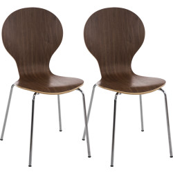 Lot de 2 chaises visiteurs Diego en noyer