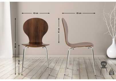 Ensemble de 4 chaises visiteurs Diego en noyer