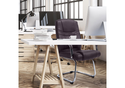 Chaise visiteur Attila marron