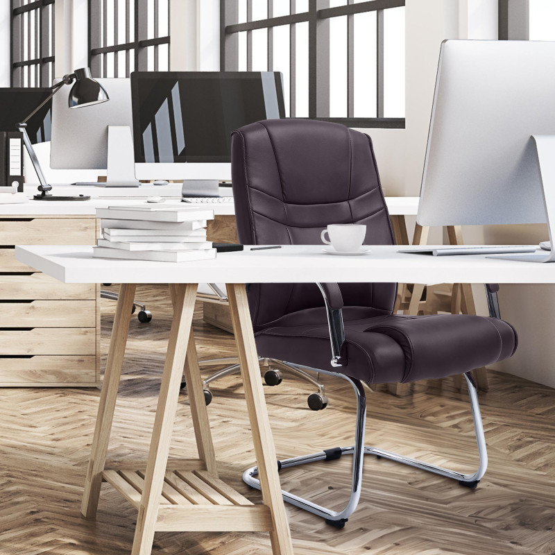 Chaise visiteur Attila marron